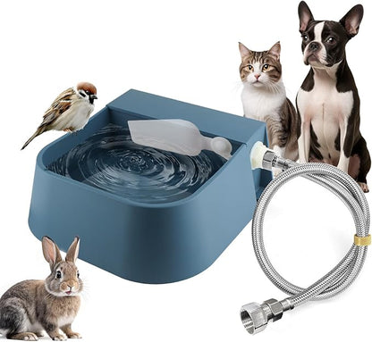 LESYPET Dog Automatic Water Dispenser with Hose, 68 oz Outdoor Dog Drinking Water Bowl for Chicken Livestock, Auto Filling Waterer for Pets & Livestock