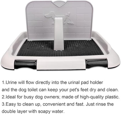 HUIOP Dog Toilet, Prevent Torn Nappy Pads, Ideal for Small Dogs, Simulated Wall Design, Suitable for Male, Keep Feet Dry, 1L Urine Absorption Busy Owners Pet Toilet (Black)