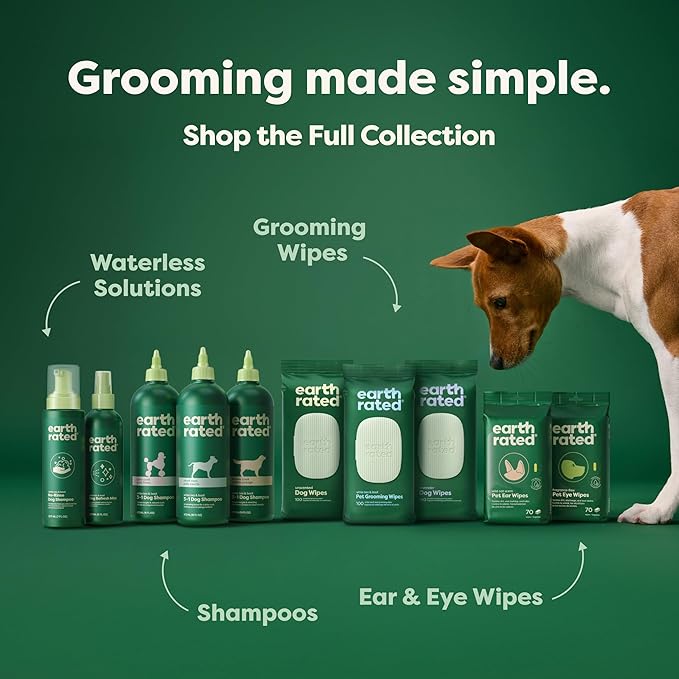 Earth Rated Deshedding Dog Shampoo, Hypoallergenic 3-in-1, Shampoo & Conditioner for Dogs & Puppies, Deodorizing, 98.5% Natural Origin Ingredients, 16 oz