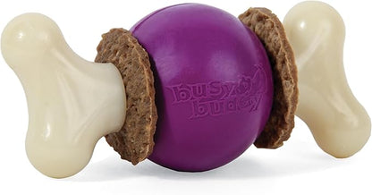 PetSafe Busy Buddy Bouncy Bone - 3-in-1 Adjustable Slow Feeder Toy with Refillable Treat Rings - Cleans Teeth & Gums, Cures Boredom & Slows Down Eating Habits - Small - for Dogs Under 10 lb