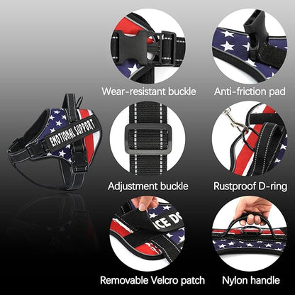 voopet Emotional Support Dog Harness, Professional Service Dog Vest Harness for Small Medium Large Dogs, Reflective Breathable and Adjustable No Pull/Choke ESA Essential Harness