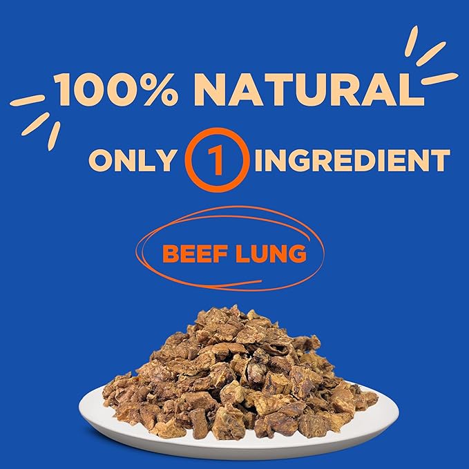 PAWW CHEW Beef Lung Dog Treats - 100% Natural, Single Ingredient, (2.5 Pound) Made in the USA, Bulk Dog Treats, High Protein, High Value Dog Training Treats, Grain Free, Low-Odor Free for All Breeds
