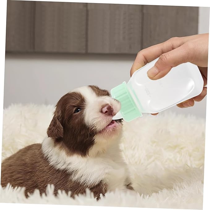 ORFOFE Small Pet Nursing Bottle Kit for Puppies Kittens Rabbits Soft Nipple Feeding Milk Bottle for Pets Portable Lightweight for Dogs Cats