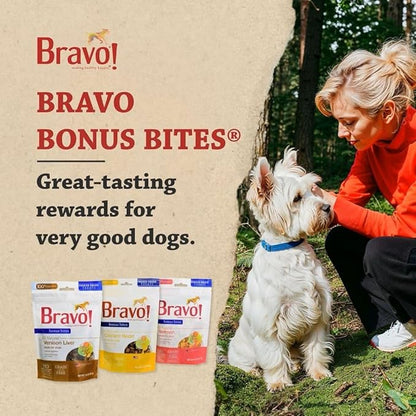 Bravo! Bonus Bites Single Ingredient Freeze Dried Raw Dog Treats, Chicken Breast, 3 Ounce, High Protein, Grain Free, Gluten Free