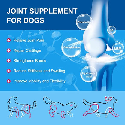 NATURE TARGET Dog Vitamins Powder, Probiotics & Digestive Enzymes for Gut Health, Glucosamine & Chondroitin & Omega 3, Complete Supplement for Homemade Dog Food, Joint & Skin & Immune Support