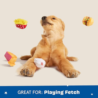 Barkbox Dine & Dash Dog Toy Bundle – Squeaky Dog Toys – Plush Dog Toys – Puppy and Pet Toys for Small Dogs