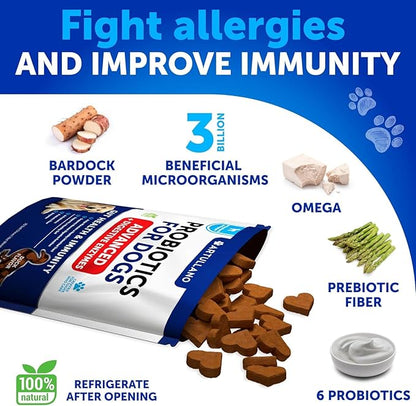 Dog UTI Treatment + Probiotic Chews Bundle - Cranberry Supplement for Bladder & Kidney Support - Probiotics & Prebiotics for Gut Health, Immunity, Yeast Balance, Reduces Diarrhea & Allergies