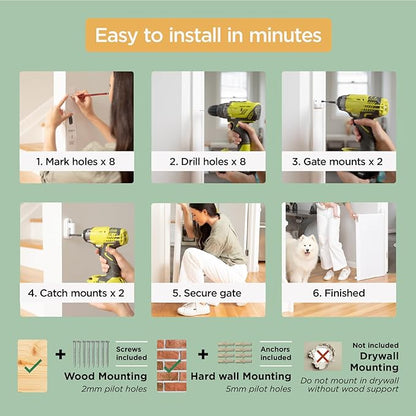 Hakuna Pets Indoor/Outdoor Paw Proof Retractable Dog Gate, 36.6" Tall Extends to 71" Wide, White