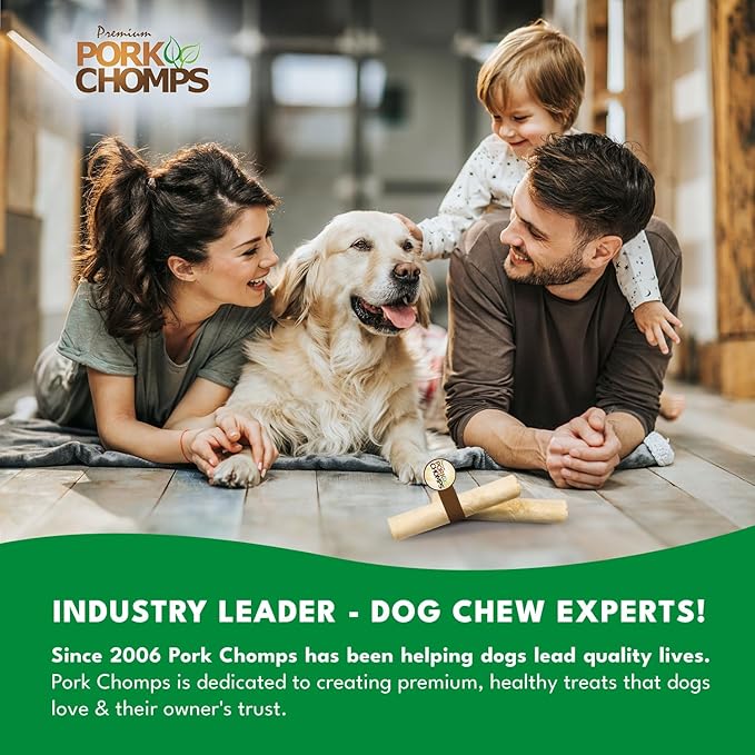 Pork Chomps Baked Pork Skin Dog Chew, 8-inch Roll, 1 Count (Pack of 3)