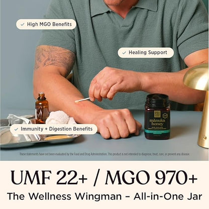 Manuka Honey UMF 22+ MGO 970+ 100% Pure New Zealand Certified Ultra Premium Raw 8.8 oz (250 g)