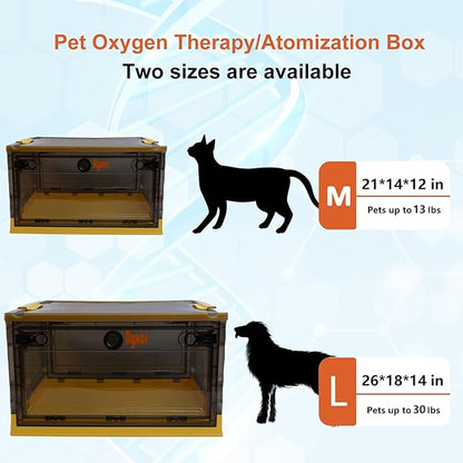 Ryoxr Puppy Atomization Nest, Folding Pet ICU & Pet Oxygen Chamber, Incubator for Puppies with Pet Nebulizer Box - Pet Cages for Cats, Dogs & Home Pet for Cough Breathing Treatment （Large,Yellow ）