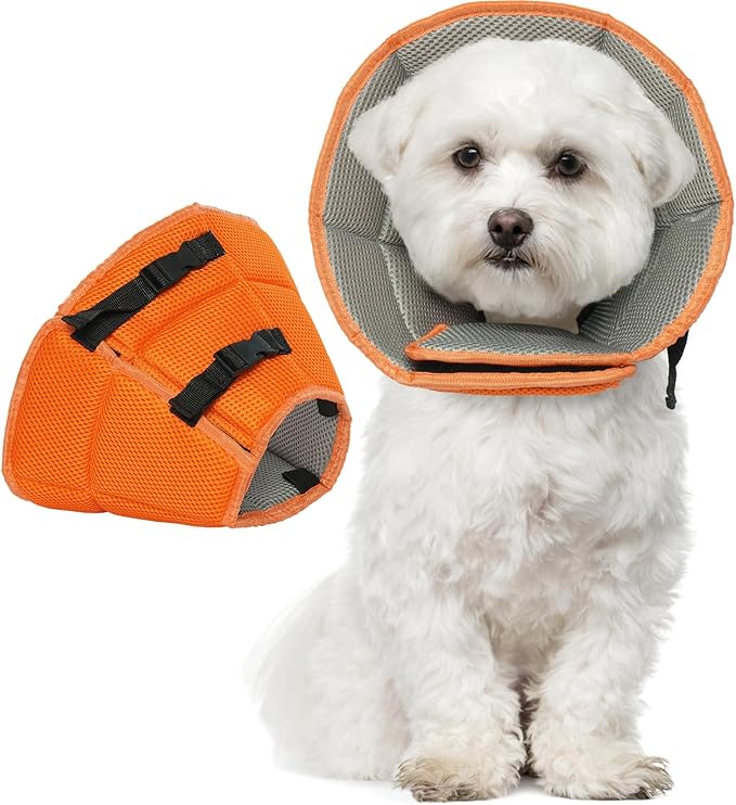 Dog Cone Collar After Surgery, Soft Cone for Small Dogs to Stop Licking, Adjustable Elizabethan Collar for Dogs, Lightweight Breathable Dog Recovery Cones for Wound Healing & Hot Spots
