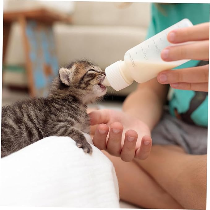 Mikikit Pet Supplies Puppy Kitten Feeding Tools Nursing Bottle Set Animal Milk Bottles Nipple