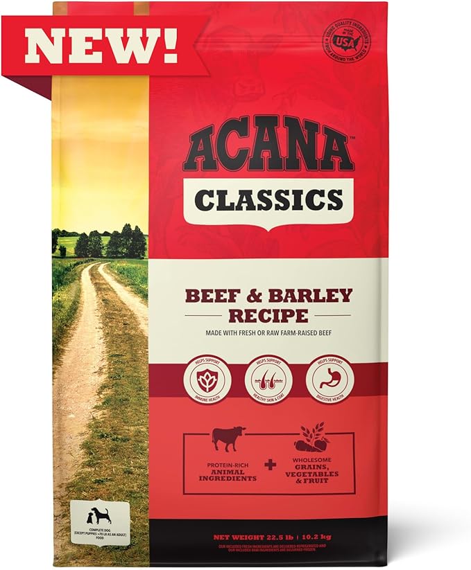 ACANA Classics Dry Dog Food Beef and Barley Recipe 4lb Bag