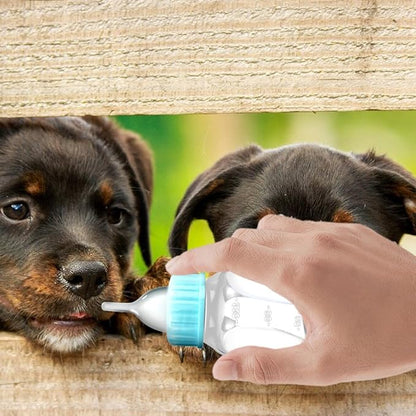 Happyyami 2pcs Kitten Nursing Bottles Silicone Pet Feeder for Kittens and Puppies Safe and Pet Feeding Easy to Use and Clean