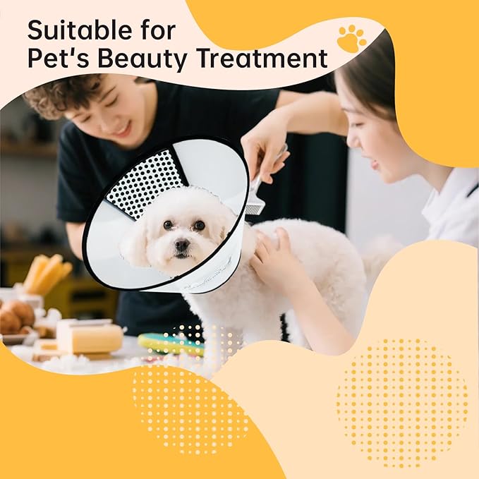 Dog Cone Collar for Surgery Recovery, Adjustable Soft Elizabethan Collar, Anti-Lick Protective Neck E-Collar for Dogs XL