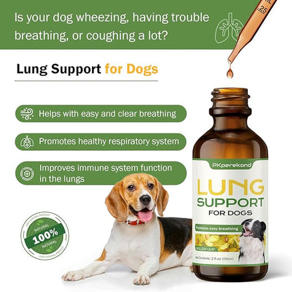 Lung Support for Dogs - Cough & Respiratory Health Support for Breathing - Immune Support, Easy Breathing, Natural Supplement for Dog Coughing, Wheezing - Promotes Lung Health