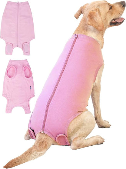 Dog Surgery Recovery Suit - After Spay, Abdominal Wounds Post Surgical Recovery, Anti Licking Breathable Dog Onesies for Small, Medium & Large Pet, Alternative Bandages Cone E-Collar