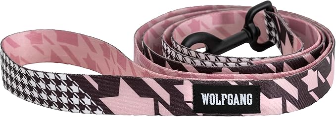 Wolfgang Heavy Duty Dog Leash, Pull-Tested to Over 800 lbs for Walking & Training, HoundsPink Print, Large
