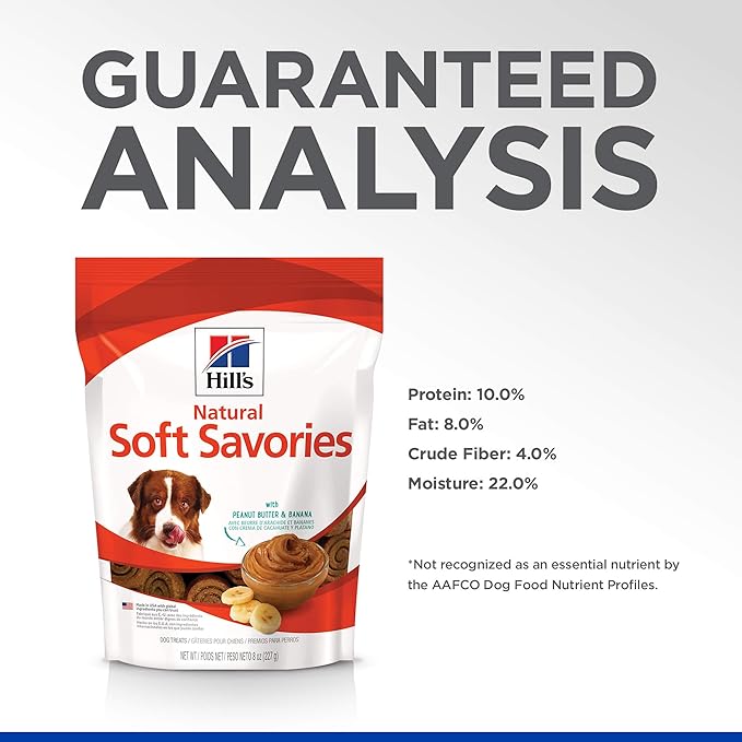 Hill's Natural Soft Savories Dog Treats, Peanut Butter & Banana, 8 oz. Bag