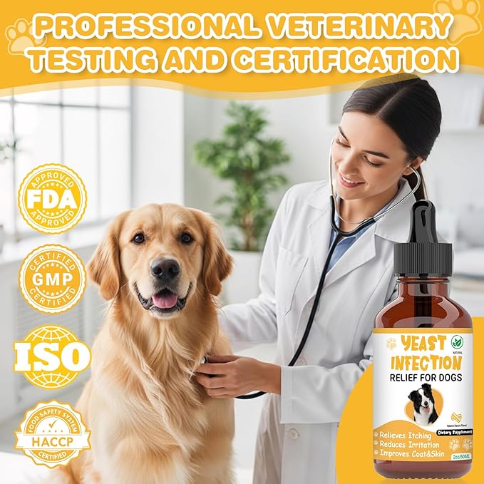 Natural Yeast Infection Treatment for Dogs,Supports Healthy Itch Relief,Inflammation Relief,Allergy Relief & More,Dog Ear Infection Treatment,Itch Relief for Dogs,Ear Infection Treatment for Dog