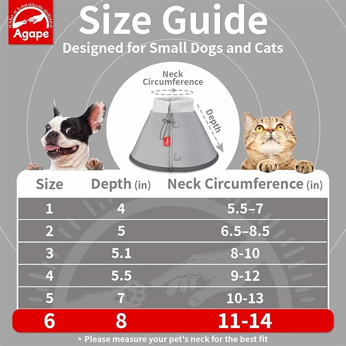 Agape Soft Dog Cone for Small Dogs & Cats, Comfy Dogs Recovery Collar After Surgery, Adjustable E Collar Alternative to Stop Licking, Protective Elizabethan Collars for Pup, Comfortable Dog Cones