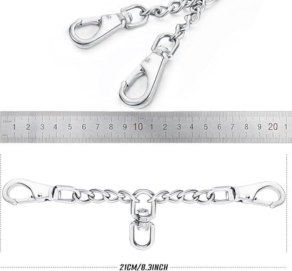DEYACE Leash Backup with Dual Clasps Prong Collar Safety Clip Stainless Steel Dog Safety Clip Collars and No Pull Harness Connectors
