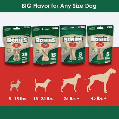 Bonies Natural Hip & Joint Formula Large-Sized Single Bone, Glucosamine & Omega Fatty Acids, Fresh Breath, Clean Teeth, Low Calories, Chicken Flavor, [Large Dogs], 5 Bones