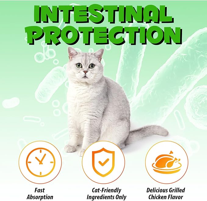 VOSIFSDIY Cat Constipation Relief, Liquid Drops Supports Laxative Relief, Cat Herbal Supplements, Stool Softener Laxative Constipation Relief, Chicken Flavour- 60ml / 2 fl.oz