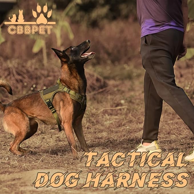 CBBPET Tactical Dog Harness for Small Medium Large Dogs No Pull Adjustable Harness Training Easy Control Pet Vest,Reflective Working Training (L(Neck 20-30, Chest 22-41))
