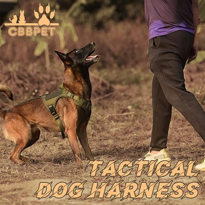CBBPET Tactical Dog Harness for Small Medium Large Dogs No Pull Adjustable Harness Training Easy Control Pet Vest,Reflective Working Training (L(Neck 20-30, Chest 22-41))