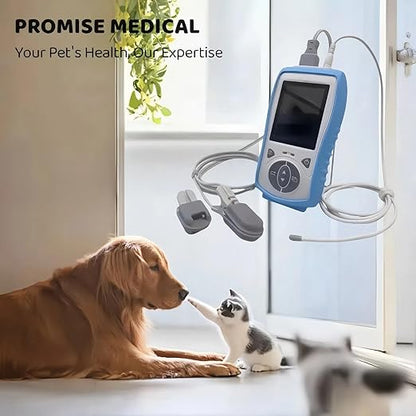 Vet Handheld Pulse Oximeter - Professional for Dogs/Cats/Horses SPO2, Heart Rate, Temperture - Rechargeable Battery (30-Day Guarantee)