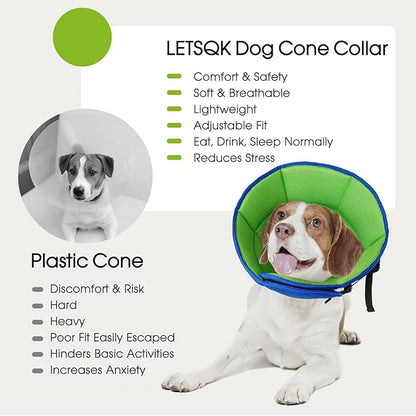 Dog Cone Collar After Surgery, Soft Cone for Small Dogs to Stop Licking, Adjustable Elizabethan Collar for Dogs, Lightweight Breathable Dog Recovery Cones for Wound Healing & Hot Spots