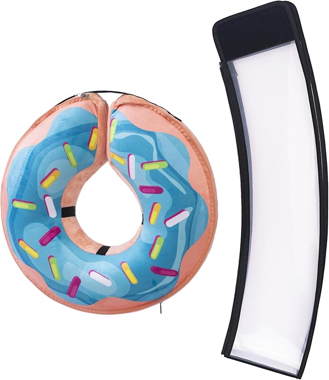 Transparent Shield Accessory for Inflatable Dog Cone Collar,Clear Shield Replacement with Zipper, Paired with MARIYAGO Inflatable Dog Donut Collar for Use (Blak Transparent, Medium)