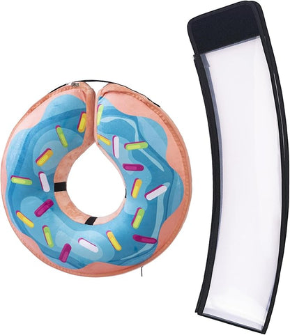 Transparent Shield Accessory for Inflatable Dog Cone Collar,Clear Shield Replacement with Zipper, Paired with MARIYAGO Inflatable Dog Donut Collar for Use (Blak Transparent, Medium)