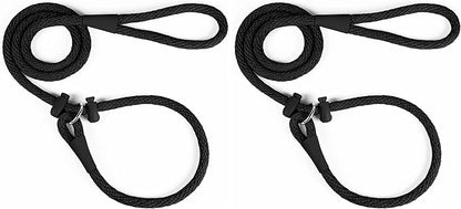Lynxking Dog Leash Slip Lead Reflective Breathable Rope Comfortable Strong No Pull Slip On Pet Training Lead for Dogs (Pack of 2)