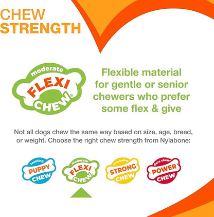 Nylabone Original Bone Flexi Chew Toy for Dogs, Flexible Dog Toys for Moderate Chewers, Chicken Flavor, Small, 1 Count