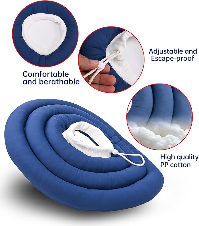 Soft Dog Cones, Recovery Dog Donut Collar After Surgery- Cone of Shame Alternative, Pet Elizabethan E-Collar Anti-Bite Lick Wound Healing Adjustable for Large Dogs, 4XL