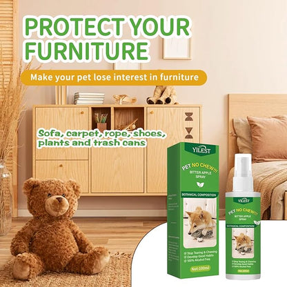 No Chew Spray for Dogs - Bitter Apple Spray for Dogs Stop Chewing Furniture - Shoes,Prevent Licking Bandages,Safe Do Training&Behavior Aids Spray,Indoor&Outdoor Use