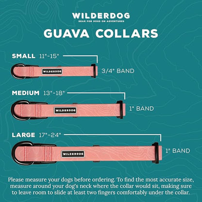 Wilderdog Waterproof Dog Collar - Repels Water & Dirt - Large 17"-24" - Guava