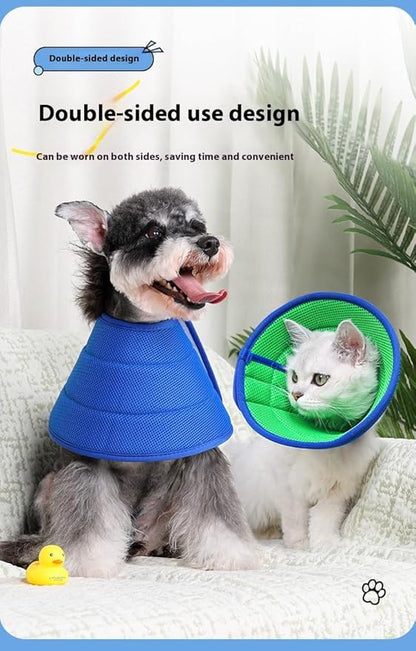 Soft Dog Cone Collar Alternative, Adjustable E-Collar for Surgery Recovery & Wound Protection. Comfy Elizabethan Cone for All Pets. (Blue, S(Fit 5.5-8.8 lb Dog &6.6-13.2 lb Cat))