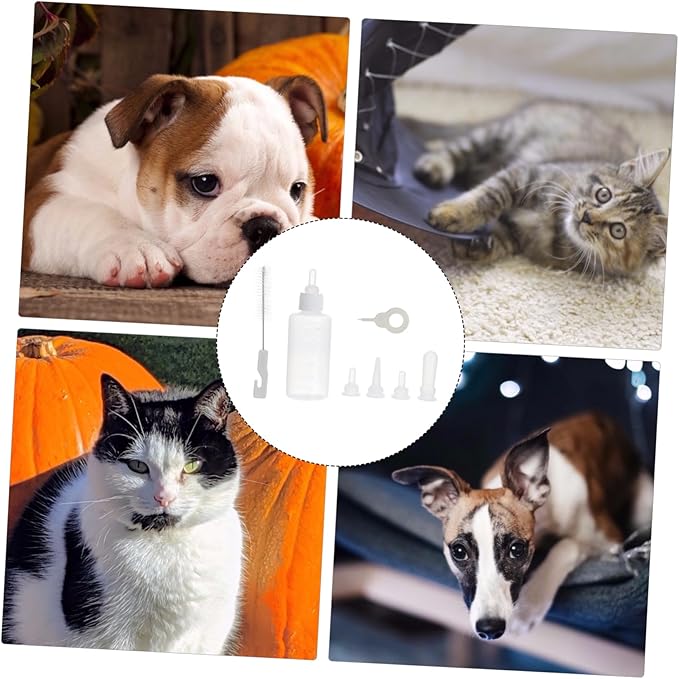 POPETPOP 2sets Pet Nursing Bottle Milk Feeder Kit for Puppies Cats Pet Feeding Bottles Scale Material Portable for Outdoor