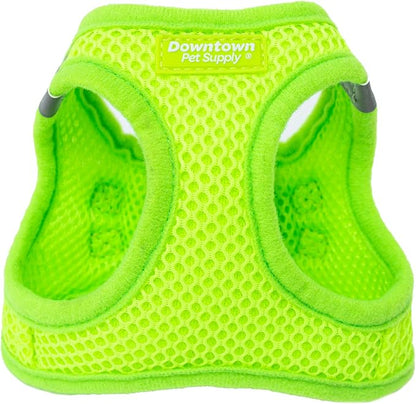 Downtown Pet Supply Step in Dog Harness, XX-Large, Atomic Yellow - Adjustable, Padded Mesh Fabric, Reflective Trim, No Pull, Buckle Strap