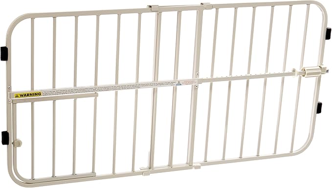 Carlson 24-38" Lil Tuffy Expandable Metal Dog Gate for Doorways, Indoor Pet Gate with Small Pet Door, No-Drill Pressure Mount, White