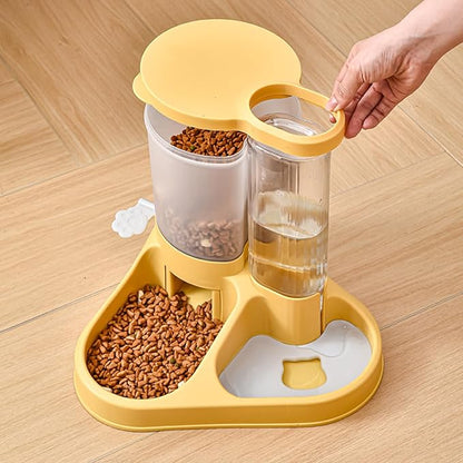 Pet Food Bowls, Automatic Dog Waterer Pet Cage Water Dispenser Transparent Pet Food Water Dispenser with Anti Slip Pad Adjustable Capacity for Pet Feeding
