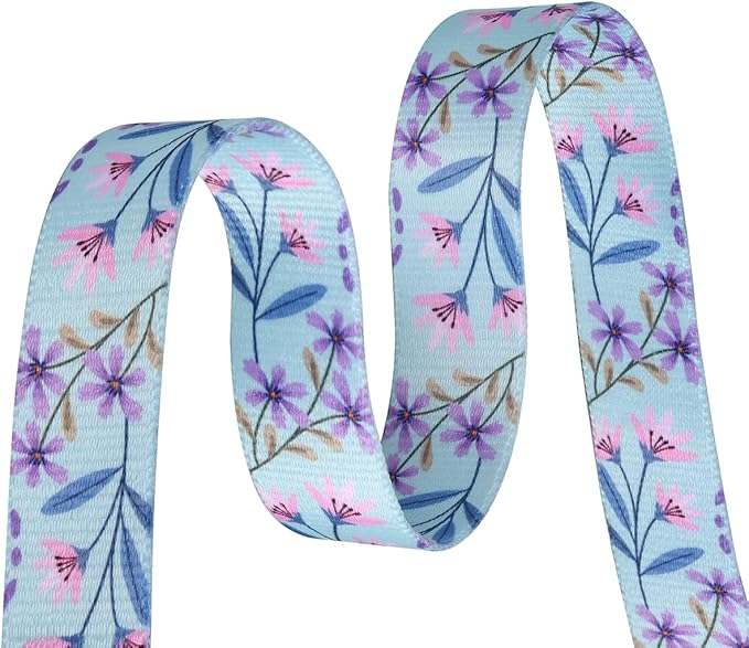 Mihqy Dog Collar with Bohemia Floral Tribal Geometric Patterns - Soft Ethnic Style Collar Adjustable for Small Medium Large Dogs(Floral Purple,M)