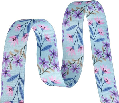 Mihqy Dog Collar with Bohemia Floral Tribal Geometric Patterns - Soft Ethnic Style Collar Adjustable for Small Medium Large Dogs(Floral Purple,M)