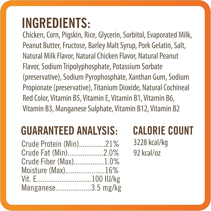 Nutri Chomps Dog Chews, 5-inch Twists, Easy to Digest, Rawhide-Free Dog Treats, 15 Count, Real Chicken, Peanut Butter and Milk flavors