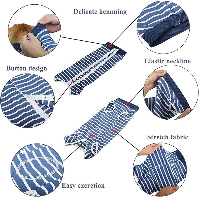 Coppthinktu Dog Recovery Suit for Abdominal Wounds, Breathable Surgery Recovery Suit - E-Collar Alternative for Small/Medium Dogs