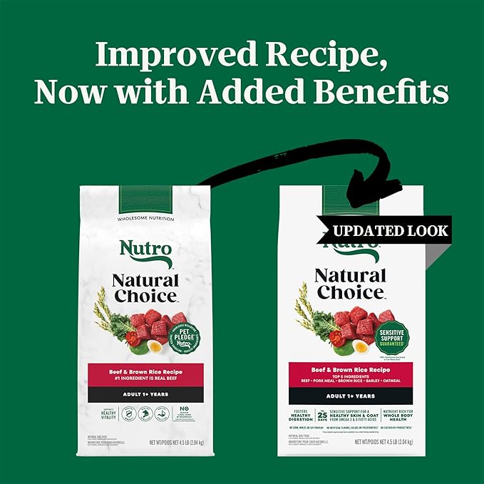 Nutro Natural Choice Dry Dog Food, Adult Dog Food Dry Beef and Brown Rice Recipe, 4.5 lbs.